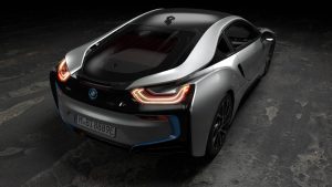 The 2018 BMW i8 Coupe Rear 3Q
