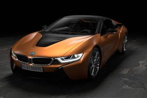 The 2018 BMW i8 Roadster Front 3Q